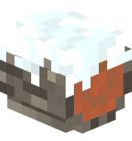 Acacia Log with Snow (rounded, snow, sideways)