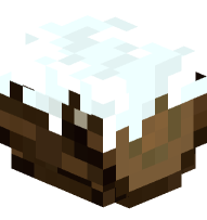 Spruce Log with Snow (rounded, snow, sideways)