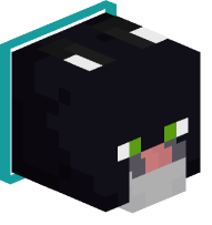 Collared Tuxedo Cat (cyan)