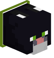 Collared Tuxedo Cat (green)