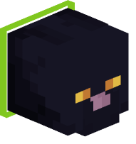 Collared Black Cat (lime)