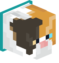 Collared Calico Cat (cyan)