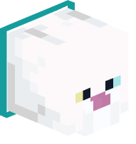 Collared White Cat (cyan)