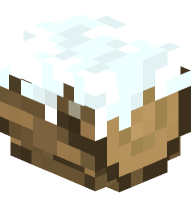 Oak Log with Snow (rounded, snow, sideways)